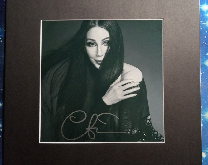 Cher Authentic Signed 8"x8" B&W Photo In A Frame Ready 12"x12" Matte W/ 3rd Party Authentication