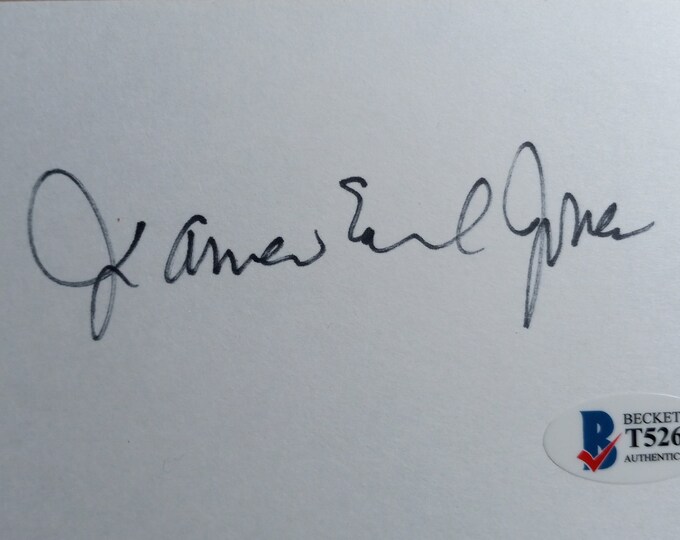 James Earl Jones 3x5 Authentic Signed Index Card W/ Beckett COA - Darth Vader - Star Wars