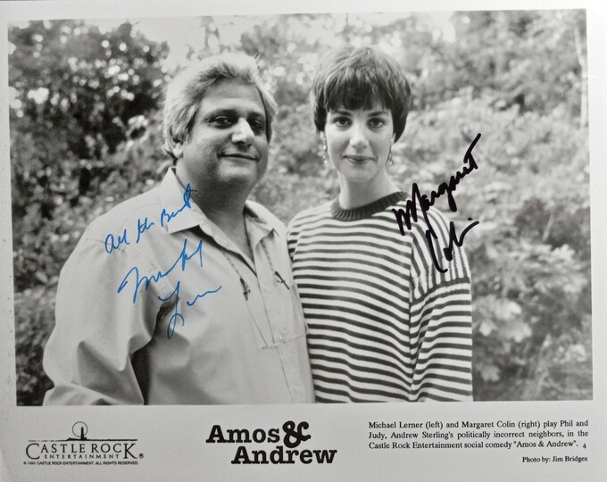 Michael Lerner + Margaret Colin Authentic Signed 8x10 Photo W/ Lighthouse COA Authentication - Amos & Andrew