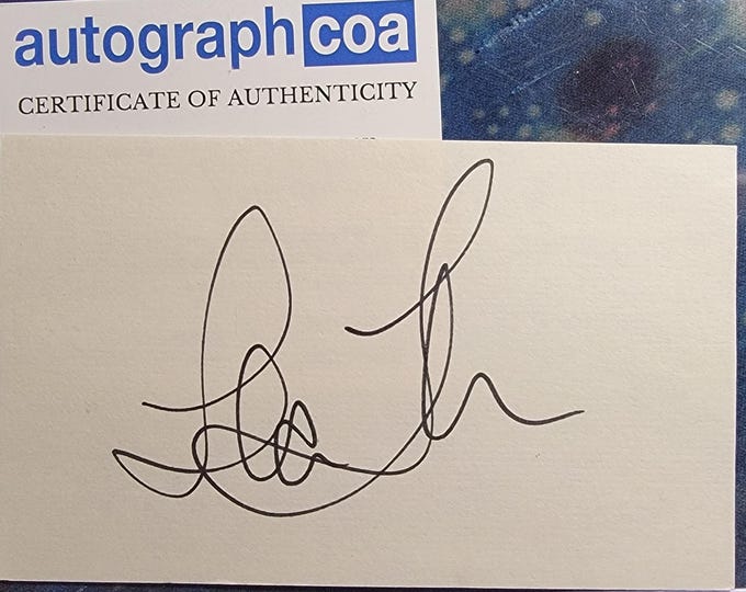 Lea Thompson Authentic Signed Index Card W/ ACOA Caroline In The City