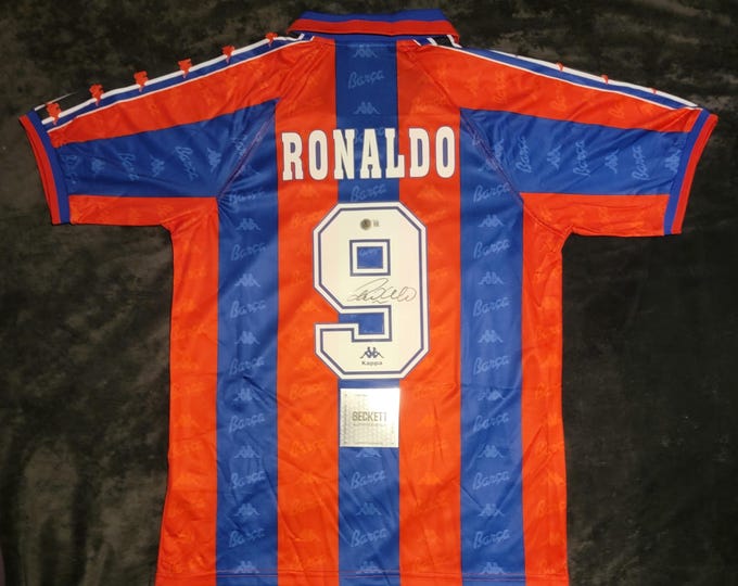 Ronaldo Authentic Signed Shirt Jersey W/ Beckett BAS COA 1996–97 FC Barcelona