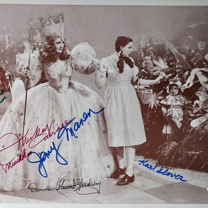 11x14 Wizard Of Oz Cast (X5) Auténtica foto firmada con JSA COA