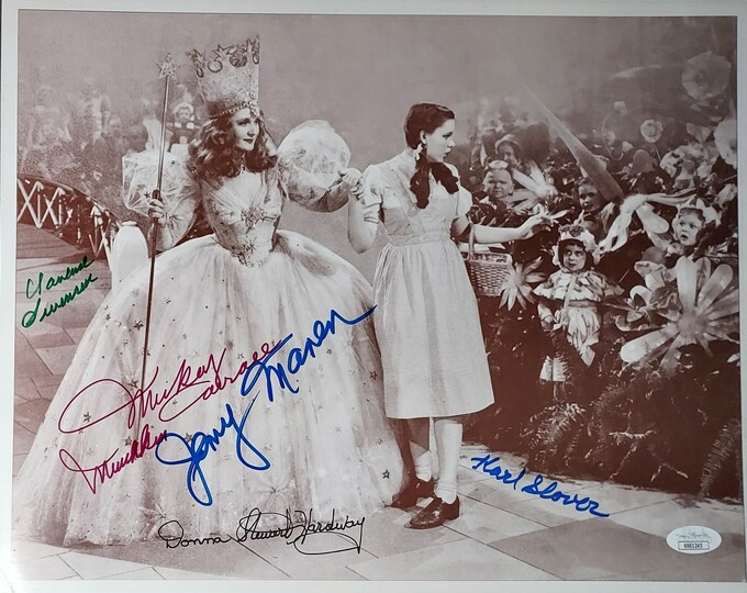 11x14 Wizard Of Oz Cast (X5) Authentic Signed Photo W/ JSA COA