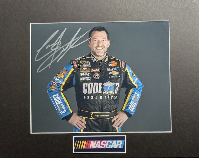 Tony Stewart HOF Authentic Signed 8x10 Photo With Custom Frame Ready 11x14 Matting + COA - NASCAR Great