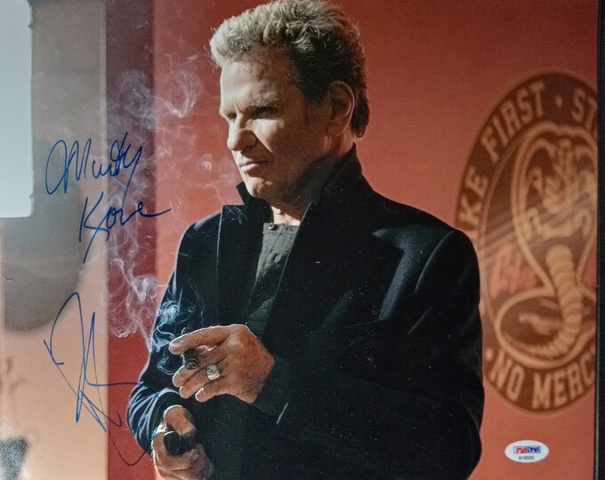 Martin Kove & William Zabka 11x14 Authentic Dual Signed Photo W/ PSA Sticker - Karate Kid - Cobra Kai