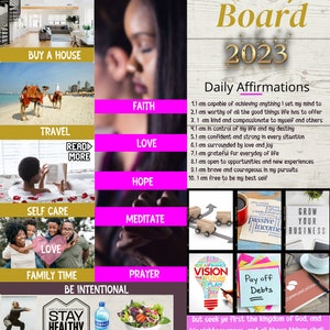 16 x 20&quot; 2023 Einfaches Vision Board Printable Affirmation Goals Christliches Vision Board Minimalistisches Vision Board Ready to Use Done For You