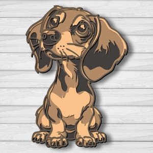 Dachshund Multilayer SVG, Laser Cut File, Paper Cut, CNC, 3D Plywood Design