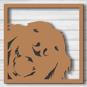 Wielowarstwowy plik SVG Golden Retriever, plik do cięcia laserowego, wycinanie papieru, CNC, projekt sklejki 3D z mandalą zdjęcie 3