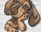 Dachshund Dog Multilayer SVG, Laser Cut File, Paper Cut, CNC, 3D Mandala Plywood Design