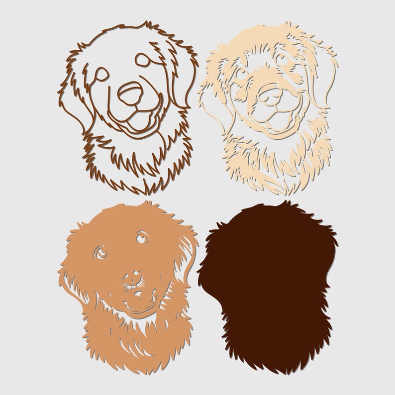 Golden Retriever Dog 3D Mandala SVG, Layered Laser Cut File - Etsy