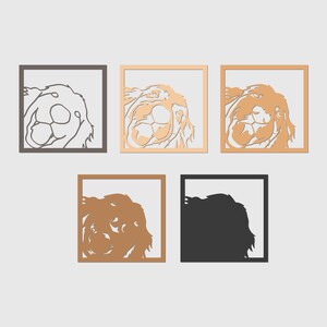 Wielowarstwowy plik SVG Golden Retriever, plik do cięcia laserowego, wycinanie papieru, CNC, projekt sklejki 3D z mandalą zdjęcie 8