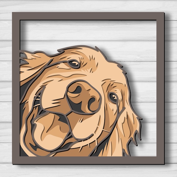 Golden Retriever Multilayer SVG, Laser Cut File, Paper Cut, CNC, 3D Mandala Plywood Design