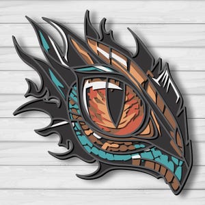 Dragon Eye Multilayer SVG, Laser Cut File, Paper Cut, CNC, 3D Mandala Plywood Design