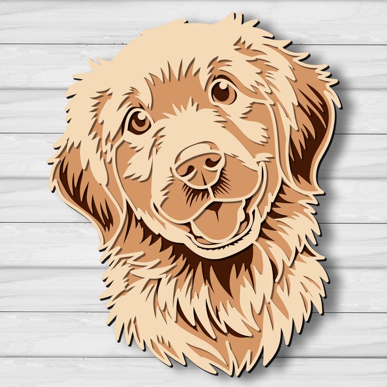 Golden Retriever Dog 3D Mandala SVG, Layered Laser Cut File - Etsy