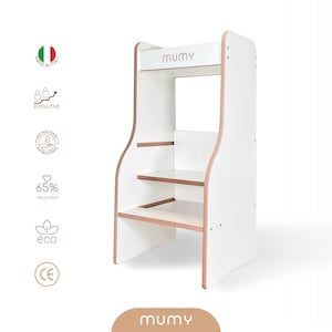 mumy ™ easySTEP Montessori Tower Stain Resistant | Adjustable to 3 levels | 100% made in Italy