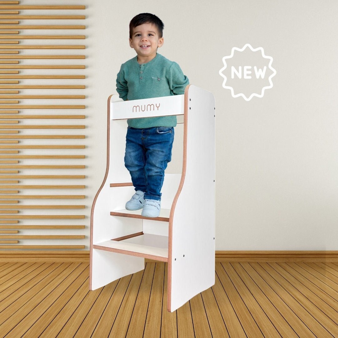 Ully by moblì® | Learning Tower met verstelbare planken | de eerste lerntoren van natuurlijk hout | Ontworpen en gebouwd in Italië door ervaren ambachtslieden