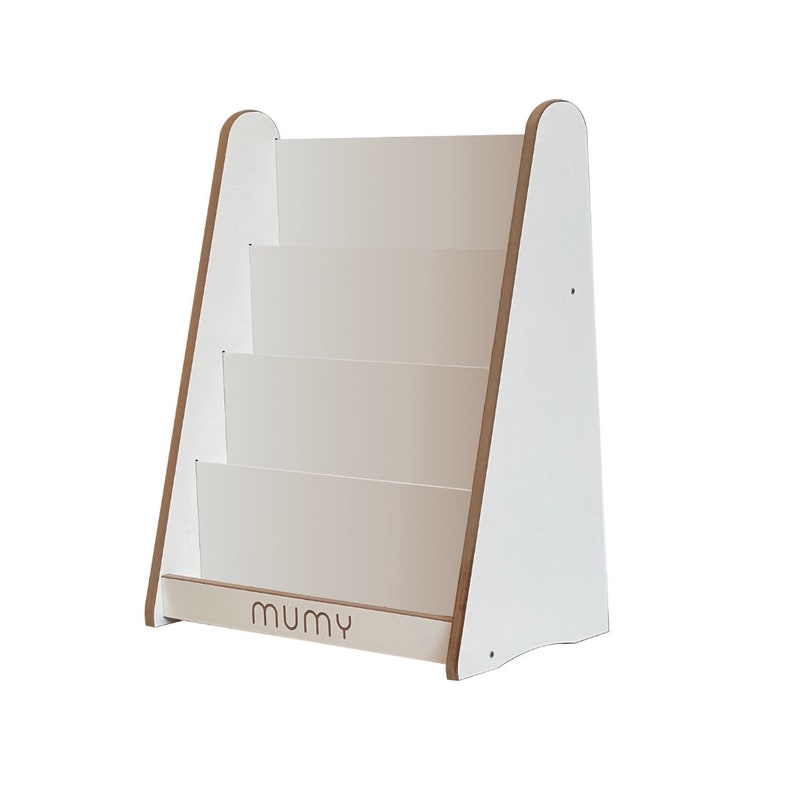 mumy™ easyTALL Vlekbestendige Montessori-boekenkast 4 planken 50 boeken White