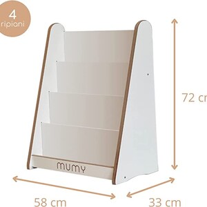 mumy ™ easyTALL schmutzabweisendes Montessori-Bücherregal 4 Regale 50 Bücher Bild 4