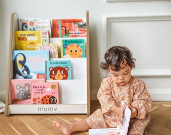 mumy™ easyTALL Vlekbestendige Montessori-boekenkast | 4 planken | 50 boeken