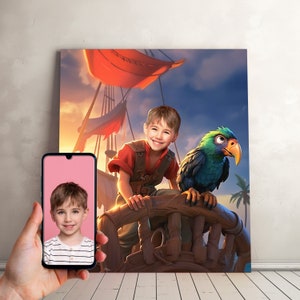 Personalized Pirate Portrait - Custom Kid&#39;s Photo Gift