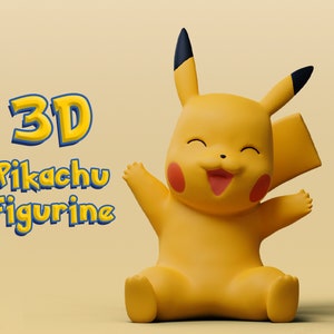 Figura de Pikachu 3D - Pikachu 3D - Figura 3D - Impresión 3D personalizada - Pokemon
