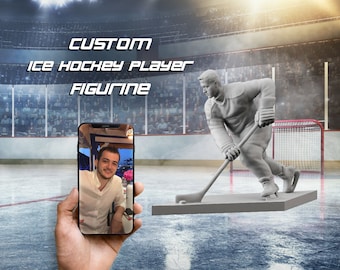3D Custom Ice Hockey Player Figurine - Human Sculpture - Custom 3D Printing - Figurine Statues and Sculptures