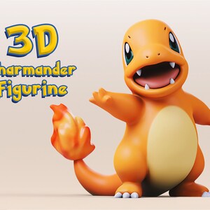 Estatueta 3D Charmander - 3D Charmander - Estatueta 3D - Impressão 3D personalizada - Pokémon