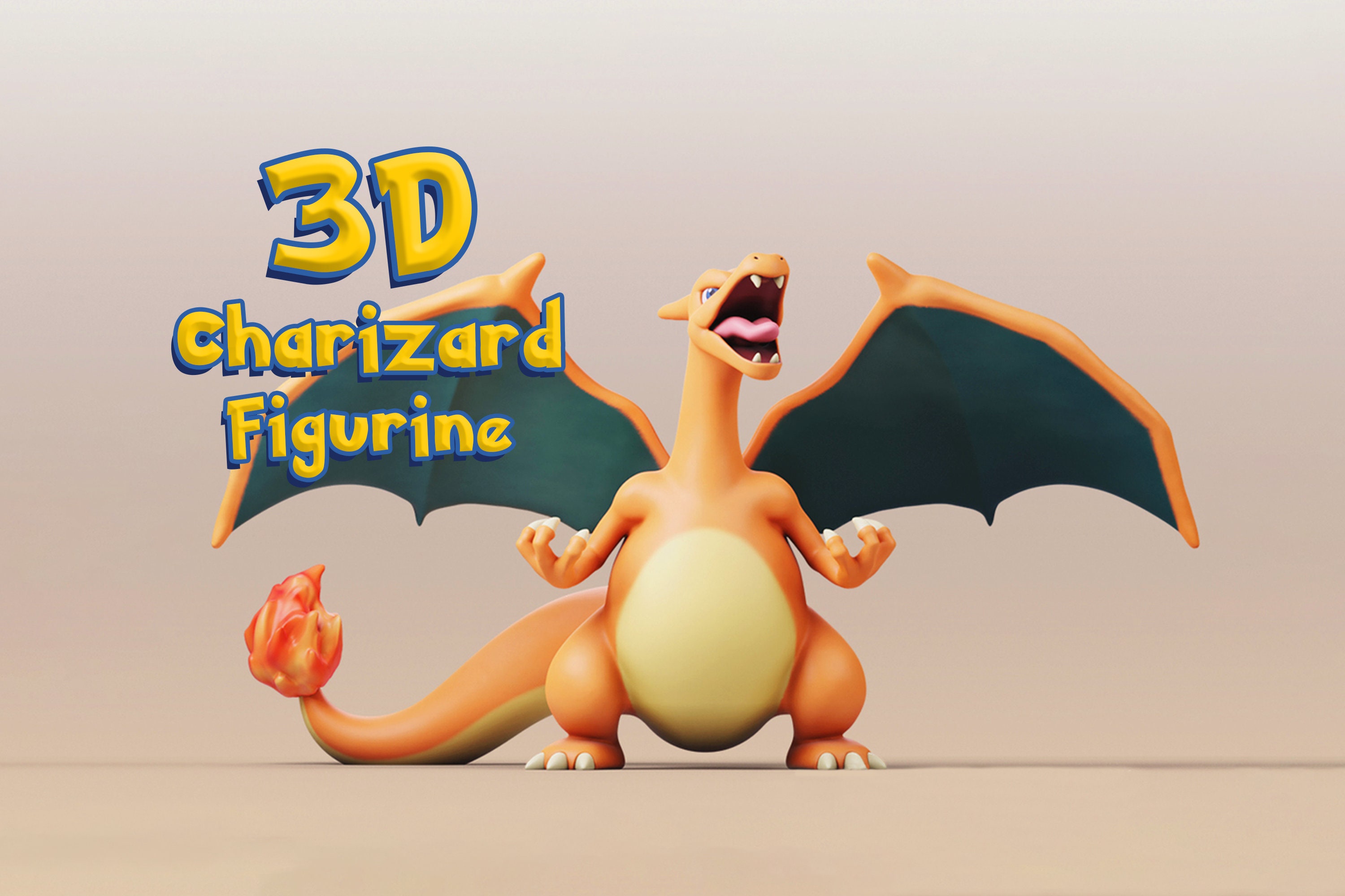 Pokemon - Mega Charizard X with cuts and as a whole 3D model 3D