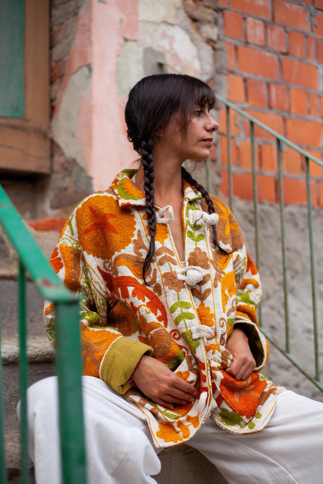 Embroidery Suzani Jacket - Handwoven Cotton - Etsy