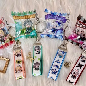 Kaveh, Alhaitham, Furina & Arlecchino Candy Bag Shaker Lanyard Keychain Charms