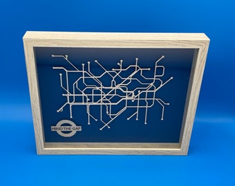 Iconic Mind the Gap London Underground laser cut wood outline