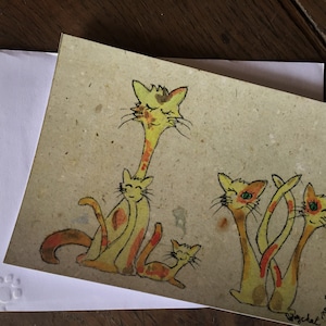 Biglietto di auguri Cat e la sua busta "papatte"