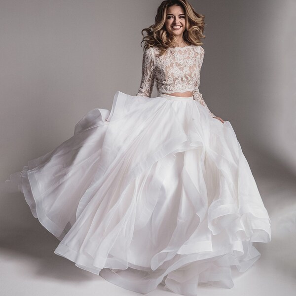 Wedding Morning Gown Bride Nightgown Two Pieces