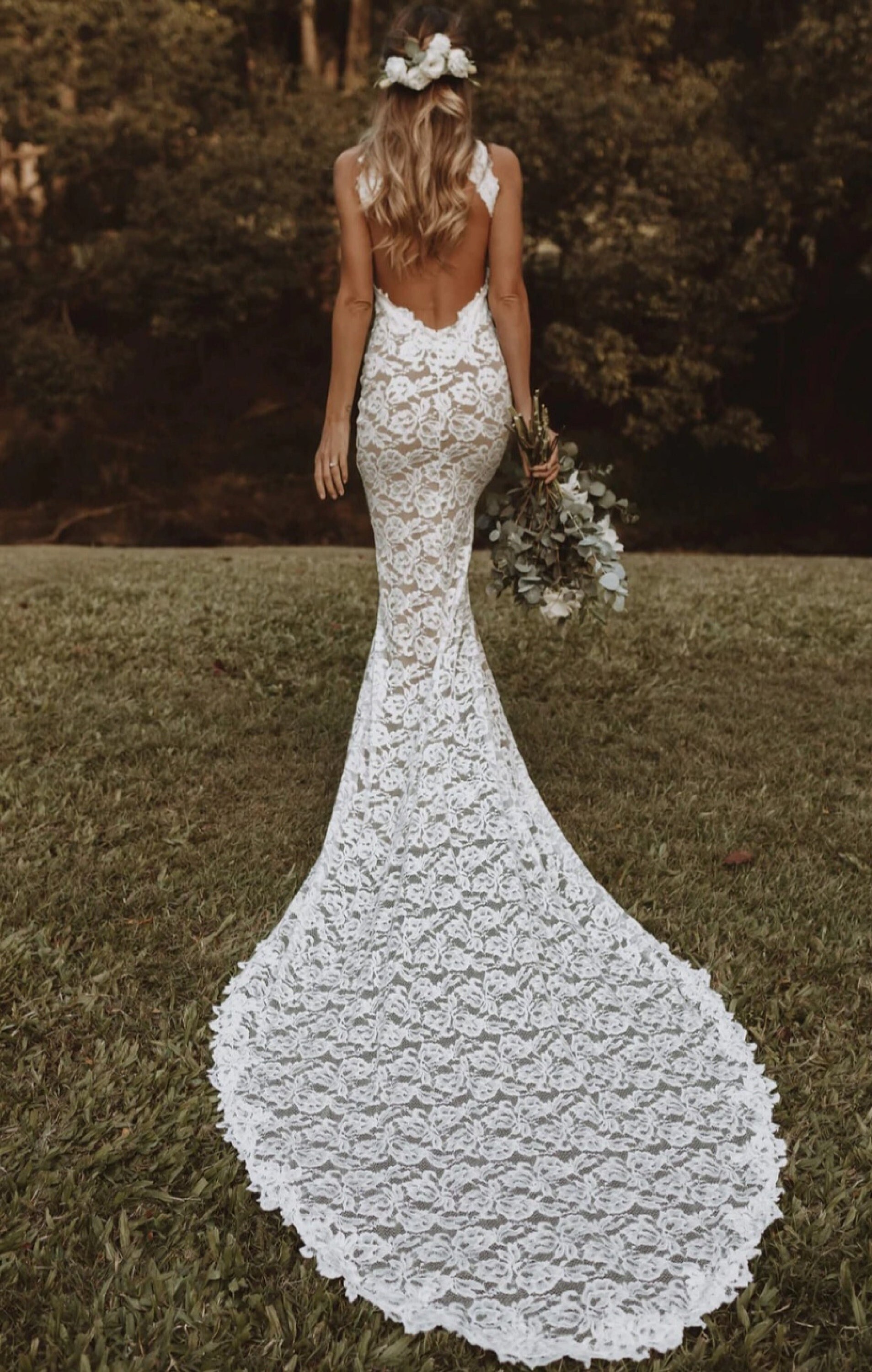 Romantic Wedding Dress With Front Split Rose Lace Wedding - Etsy