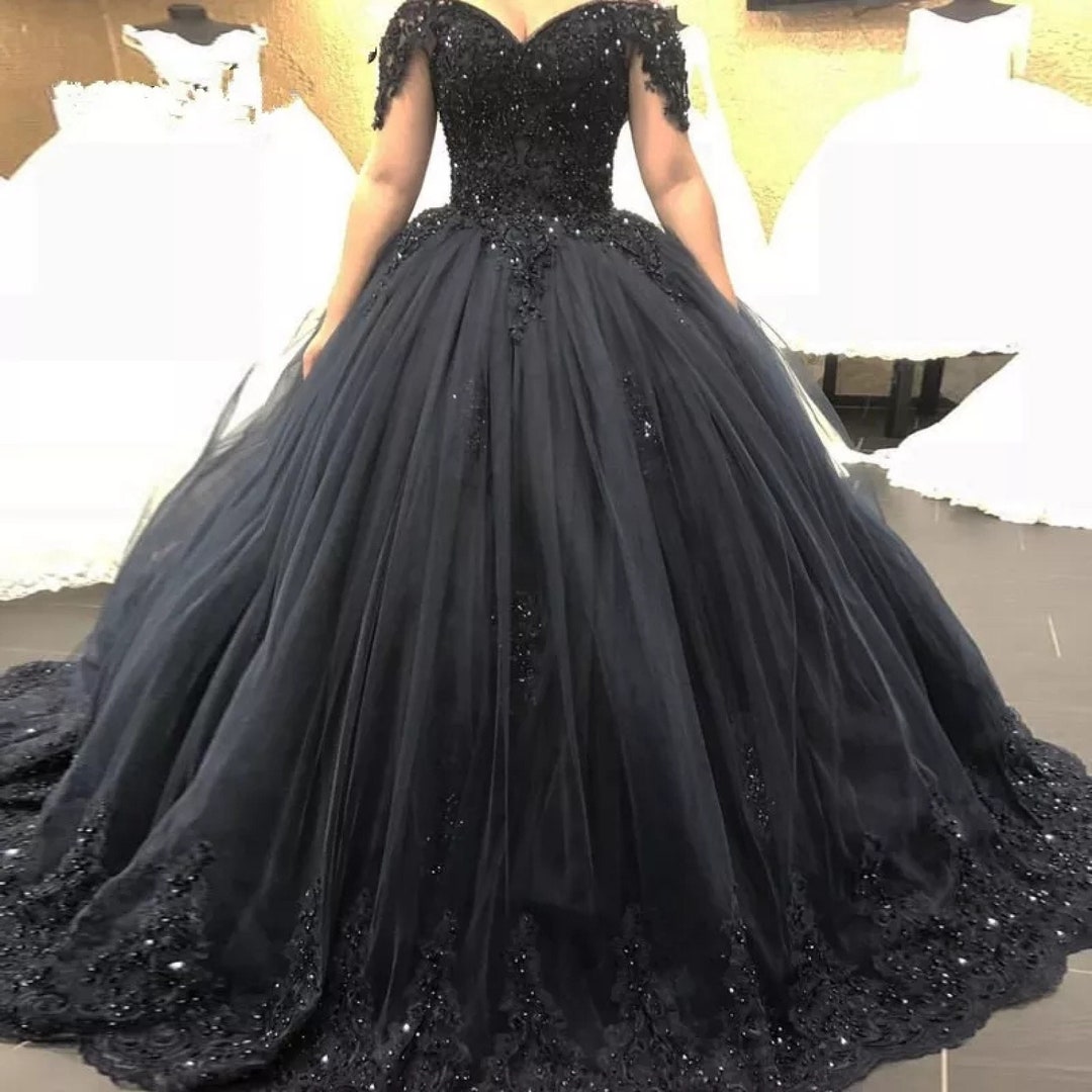 Gothic Ball Gown Black Wedding Gown Princess Wedding Gown Etsy