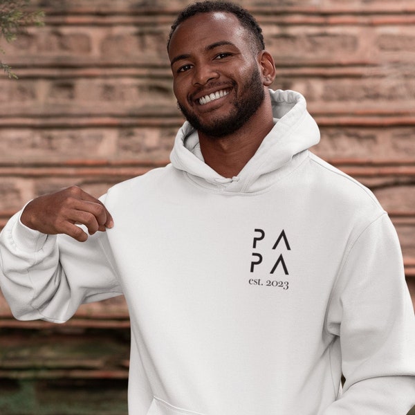 Hoodie Papa Logo (schwarze Schrift) | Dad | personalisiert | Geschenk | Vatertag | Geburtstag | Geburt | Familie