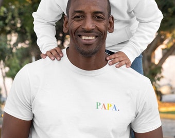 T-Shirt Papa bunt Logo | Dad | personalisiert | Geschenk | Vatertag | Geburtstag | Geburt | Familie