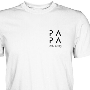 May include: White t-shirt with a black logo that says "P&Lambda;P&Lambda; est. 2023"