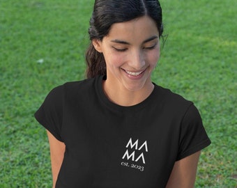 Organic T-Shirt Mama Logo (weiße Schrift) | Mom | personalisiert | Geschenk | Muttertag | Geburtstag | Geburt | Familie