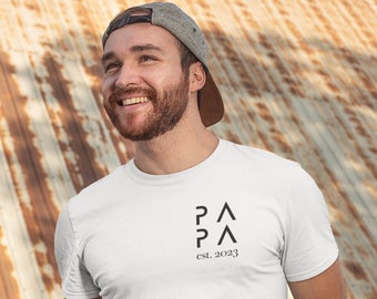 T-shirt papa-logo (zwart lettertype) | Papa | gepersonaliseerd | Cadeau | Vaderdag | verjaardag | geboorte | Familie