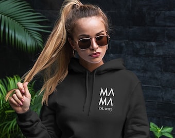 Hoodie Mom Logo (White Font) | Mom | personalized | gift | Mother's Day | birthday | birth | Family