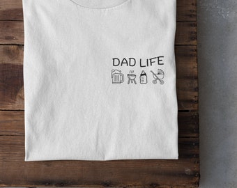 Camiseta "VIDA DE PAPÁ" (letras negras) | Papá | Personalizada | Regalo | Día del Padre | Cumpleaños | Nacimiento | Familia