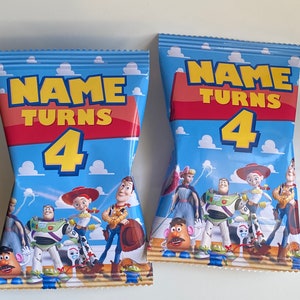 Toy Story Birthday Chip Bags- Filled- Fully Assembled and Shipped