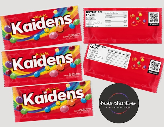 Custom Rainbow Candy Wrapper | Personalized Party Favors (Digital File)