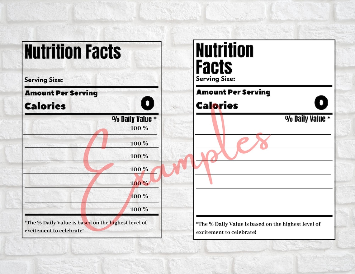 Blank Nutrition Facts Label Blank PNG File Blank SVG Label Nutrition