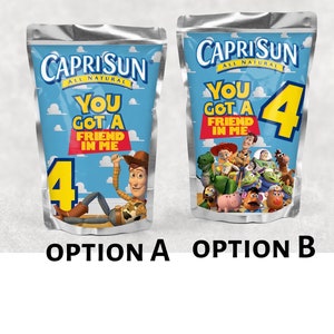 Toy Story | Custom | Capri Sun Juice Pouch | Birthday Party Favors Customized