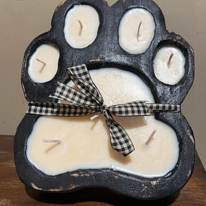 Paw Print Dough Bowl Candle