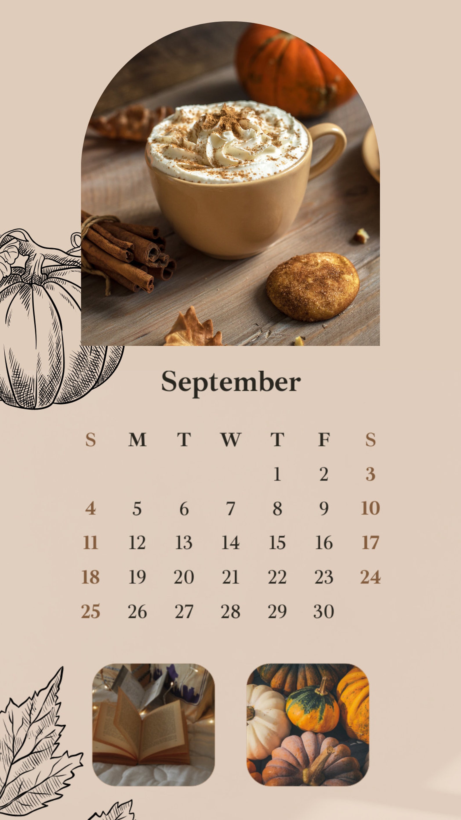 Fall Aesthetic Phone and Desktop Background Bundle Editable - Etsy