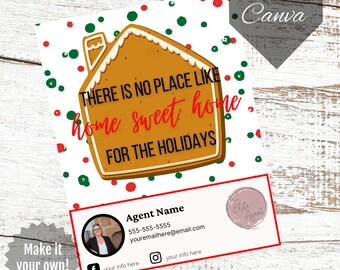 HOLIDAY GINGERBREAD HOUSE tag | marketing | real estate | agent | card | prospecting