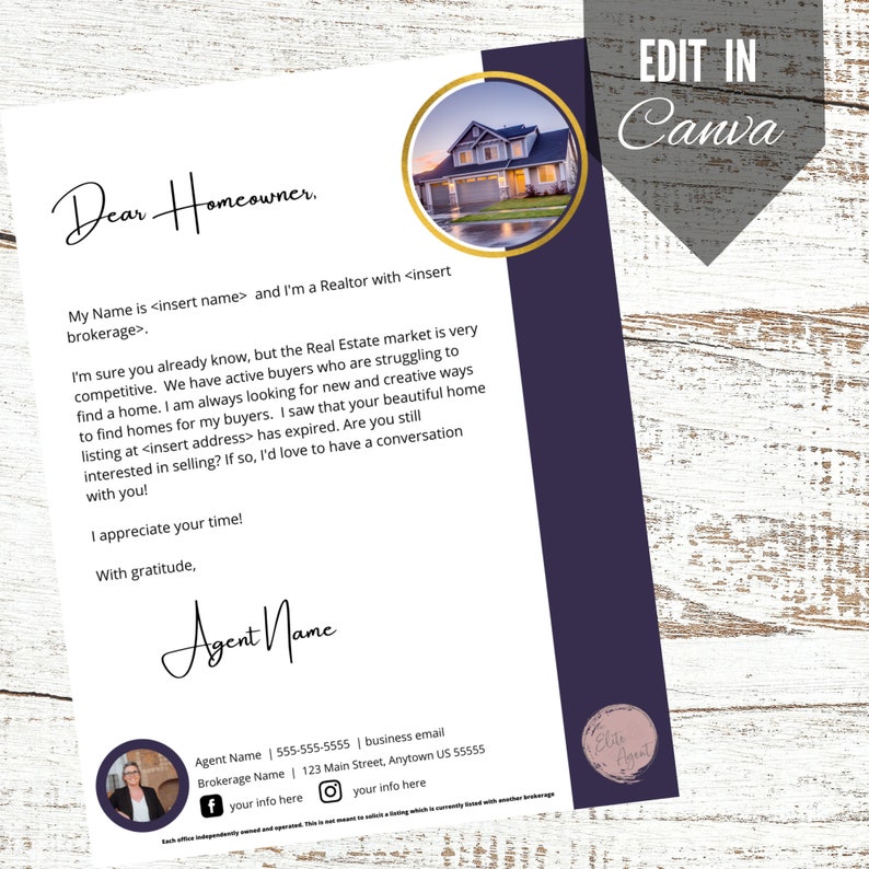 EXPIRED LISTING Letter Prospecting Marketing Realtor Real Estate Agent
